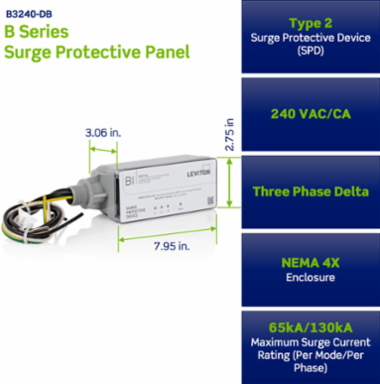 Type 2 Surge Protective Device, 240 VAC, Three Phase Delta