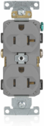 20 Amp Duplex Receptacle Outlet, Commercial Grade, Self-Grounding, NEMA 5-20R