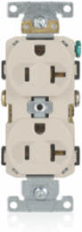 20 Amp Self-Grounding Duplex Receptacle Outlet, Commercial Grade, Light Almond
