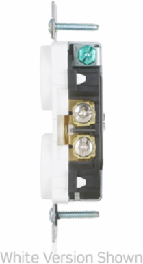 Commercial Grade 20 Amp Self-Grounding Duplex Receptacle Outlet, Brown, NEMA 5-20R
