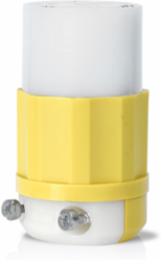 Locking Connector, 30 Amp, 250 Volt, Industrial Grade, Yellow & White