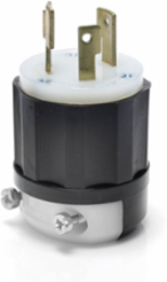Industrial Grade Locking Plug 30 Amp 600 Volt NEMA L9-30P Black & White