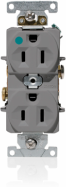 15 Amp Heavy-Duty Duplex Receptacle Outlet, Self-Grounding, 125 Volt