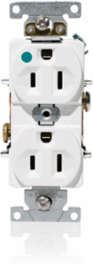 15 Amp Duplex Receptacle Outlet, Hospital Grade, Self-Grounding, PBT Polyester Blend
