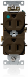 Heavy-Duty Hospital Grade Duplex Receptacle Outlet 15 Amp 125 Volt NEMA 5-15R Brown