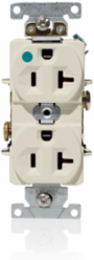 Heavy-Duty Hospital Grade 20 Amp Duplex Receptacle, 125 Volt, Light Almond