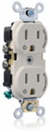 15 Amp Duplex Receptacle, Commercial Grade, NEMA 5-15R, Light Almond