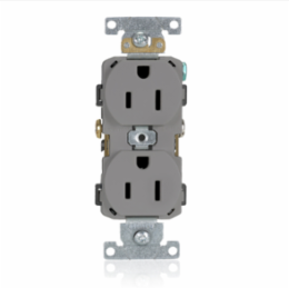 15 Amp Duplex Receptacle Outlet, Commercial Grade, Self-Grounding, NEMA 5-15R