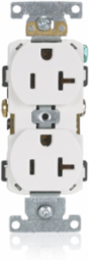 Commercial Grade 20 Amp Duplex Receptacle Outlet, 125 Volt, NEMA 5-20R