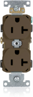 20 Amp Self-Grounding Duplex Outlet, Commercial Grade, NEMA 5-20R, 125 Volt