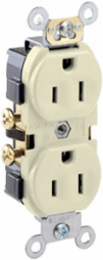 15 Amp Duplex Receptacle Outlet, Commercial Grade, NEMA 5-15R, Self-Grounding