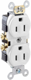 15 Amp Commercial Grade Duplex Receptacle Outlet, Self-Grounding, NEMA 5-15R