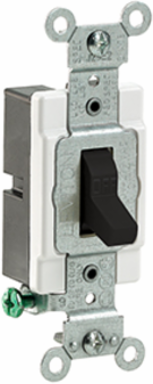 20 Amp Toggle Switch, Single-Pole, Quiet, 120/277 Volt, Commercial Grade, Black