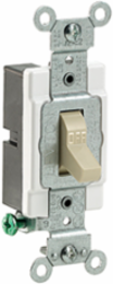 20 Amp Single-Pole Toggle Switch, Ivory, Commercial Grade, 120/277 Volt