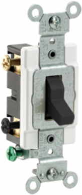 20 Amp Double-Pole Toggle Switch, 120/277 Volt, Heavy Duty, Black