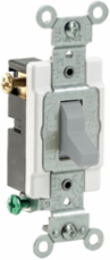 20 Amp Toggle 3-Way Quiet Switch, 120/277 VAC, Commercial Grade, Gray