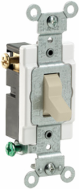 20 Amp 3-Way Toggle Switch, Commercial Spec Grade, 120/277 VAC