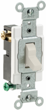 20 Amp Toggle 3-Way Quiet Switch, 120/277 Volt, Light Almond