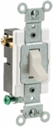 20 Amp Toggle 3-Way Quiet Switch, 120/277 Volt, Light Almond
