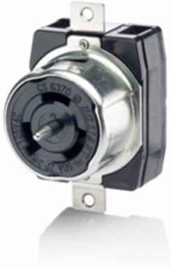 50 Amp Locking Flush Mount Receptacle, 125 Volt, Non-NEMA, Industrial Grade