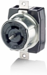 50 Amp Locking Flush Mount Receptacle, 125 Volt, Non-NEMA, Industrial Grade
