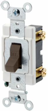 20 Amp Toggle Switch Single-Pole Quiet Commercial Spec Grade, 120/277 VAC, Brown