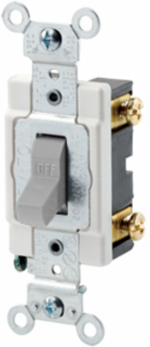 20 Amp Toggle Switch, Single-Pole, 120/277V, Commercial Spec Grade, Gray