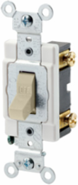 20 Amp Single-Pole Toggle Switch, 120/277 Volt, Ivory - Commercial Grade