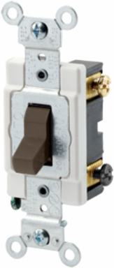 20 Amp Toggle Switch, Double-Pole, Quiet, 120/277 Volt, Brown
