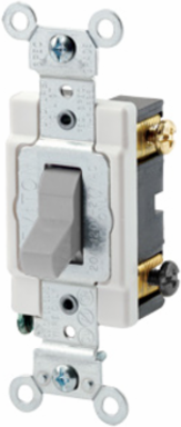 20 Amp 3-Way Toggle Switch, Commercial Spec Grade, Gray, 120/277 Volt