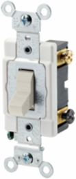 20 Amp 3-Way Toggle Switch, Quiet, Thermoplastic, Light Almond