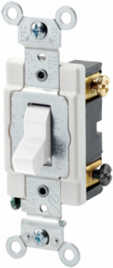 20 Amp 3-Way Toggle Switch, Quiet, Thermoplastic, Commercial Grade, 120/277 Volt