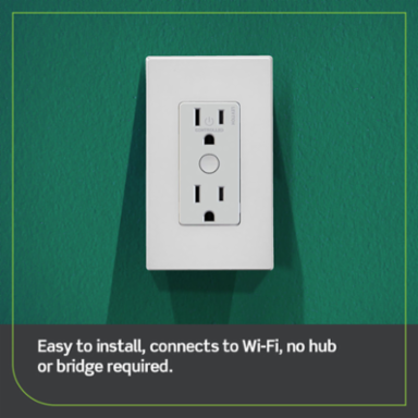 Decora Smart Wi-Fi Outlet, 15A Tamper-Resistant, 120 VAC