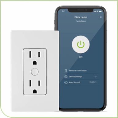Decora Smart Wi-Fi Outlet, 15A Tamper-Resistant, 120 VAC