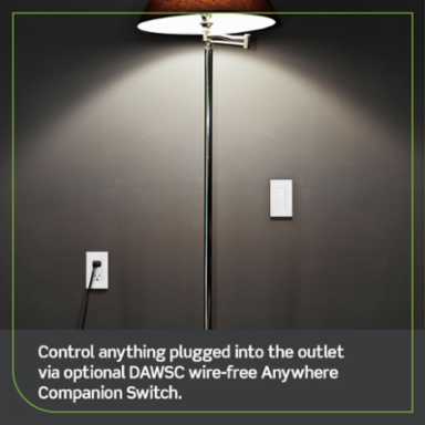 Decora Smart Wi-Fi Outlet, 15A Tamper-Resistant, 120 VAC