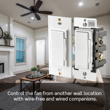 Decora Smart Wi-Fi Fan Speed Controller, 1.5A Load, Neutral Wire Required