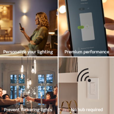 Decora Smart Dimmer Switch, Wi-Fi, 300W LED/CFL, 600W Incandescent, Requires Neutral Wire