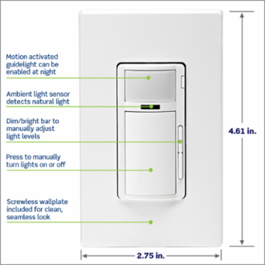 Decora Smart Motion Sensing Dimmer Switch, Wi-Fi, 300W LED, 450W Incandescent