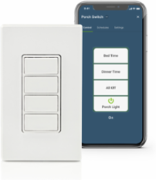 Decora Smart Scene Controller Switch, 15A General Use, Wi-Fi, White
