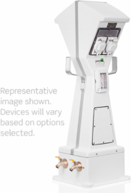 Docksider Power Pedestal, Dual Side, Single-Phase Loop Bus Bar, Water Hookup