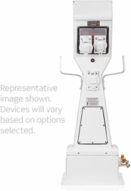 Docksider Power Pedestal, Dual Side, Single-Phase Loop Bus Bar