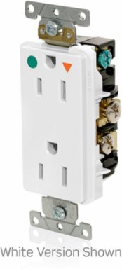 15 Amp Heavy-Duty Hospital Grade Isolated Ground Duplex Outlet, Brown, 125 VAC