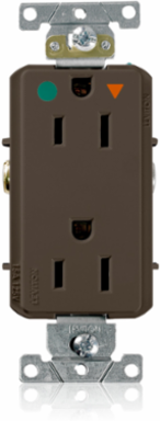 15 Amp Heavy-Duty Hospital Grade Isolated Ground Duplex Outlet, Brown, 125 VAC