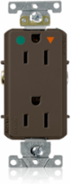 15 Amp Heavy-Duty Hospital Grade Isolated Ground Duplex Outlet, Brown, 125 VAC