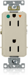 15 Amp Hospital Grade Decora Plus Duplex Receptacle, Ivory, Self-Grounding