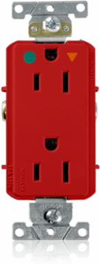 Decora Plus 15 Amp Duplex Receptacle, Heavy-Duty Hospital Grade, Red