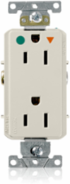 Decora Plus 15 Amp Duplex Receptacle, Hospital Grade, Self-Grounding, Light Almond