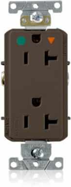 20 Amp Decora Plus Isolated Ground Duplex Outlet, Heavy-Duty Hospital Grade, Brown