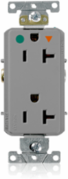 20 Amp Hospital Grade Isolated Ground Duplex Receptacle, Gray, Self-Grounding