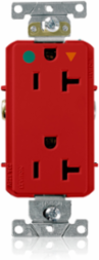 20 Amp Hospital Grade Isolated Ground Duplex Receptacle, 125 Volt, Red